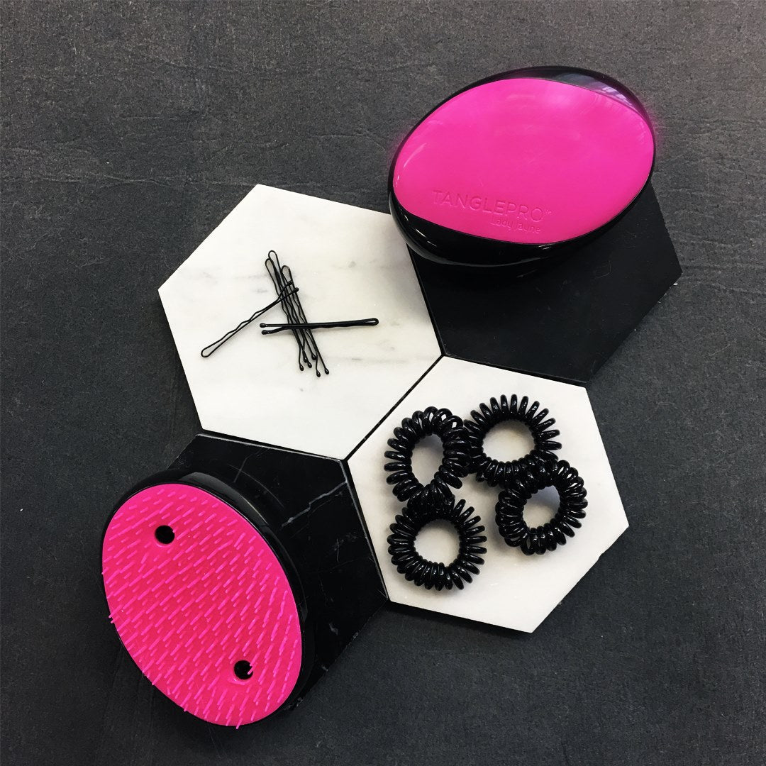 Lady Jayne TanglePro Go Detangler Compact Flexi-Guide Brush Hair Care | for Wet/Dry Hair | Includes Protective Cover | Hairdresser Approved | Compact Size