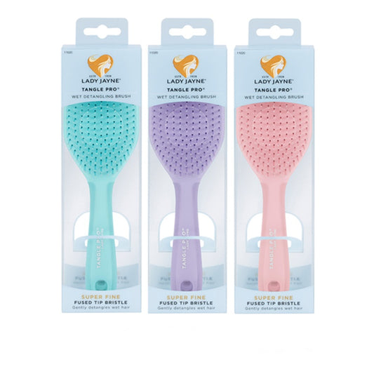 Lady Jayne Tangle Pro Wet Detangling Brush Hair Care Violet, Green & Pink