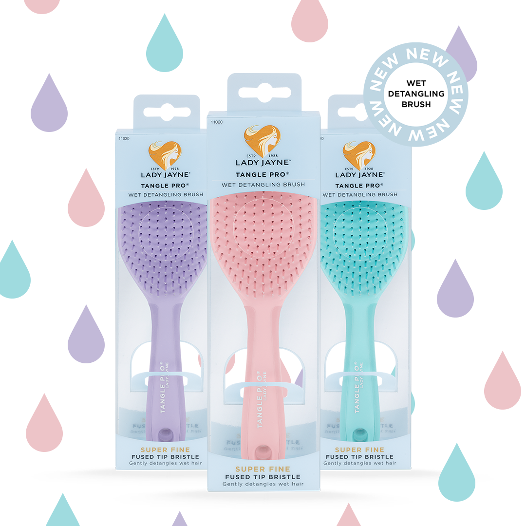 Lady Jayne Tangle Pro Wet Detangling Brush Hair Care Violet, Green & Pink