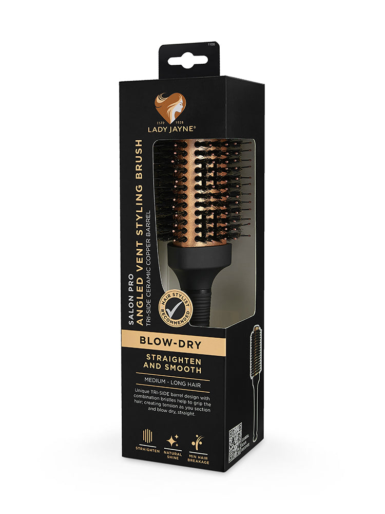 Salon Pro Angled Vent Styling Brush Ceramic Copper Hair Accessories | For Short To Medium Length Hair | Triangular Design