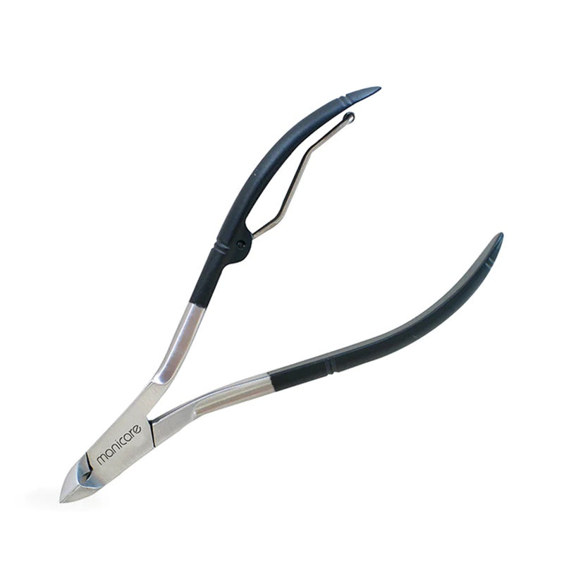 Manicare Stainless Steel Cuticle Clippers With Side Spring With Satin Steel Finish
