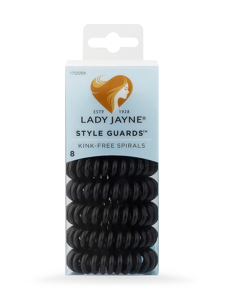 Lady Jayne Style Guards Kink Free Spirals Black | Minimize Hair Breakage | 8 PK
