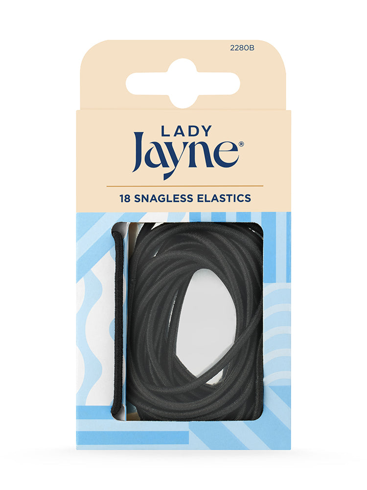 Lady Jayne Black Snagless Elastics Hair Care | High Quality Stretch Braid | 18 PK