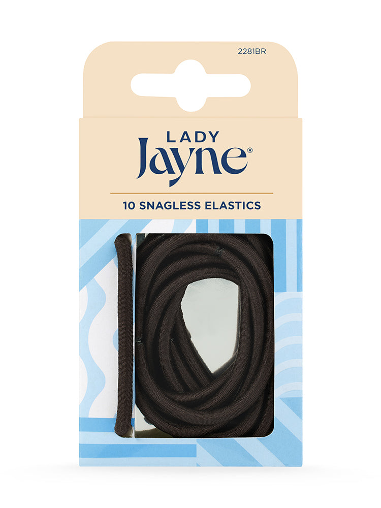 Lady Jayne Brown Snagless Thick Elastics Hair Care | High Quality Stretch Braid | 10 PK