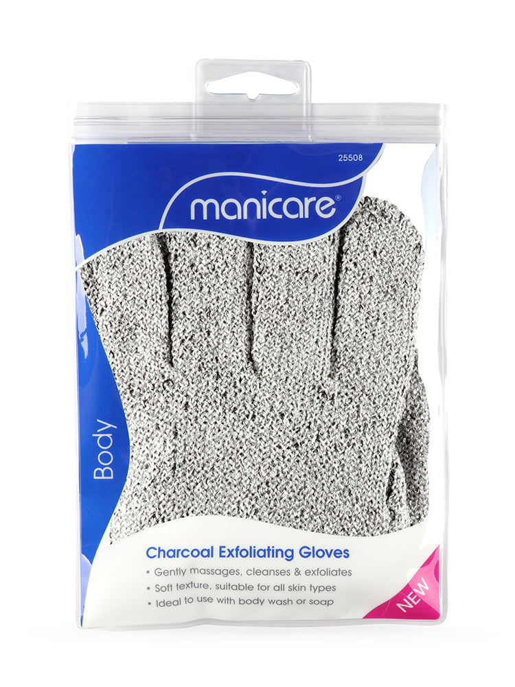 Manicare Charcoal Detox Exfoliating Gloves Bamboo Charcoal | 1 Pair