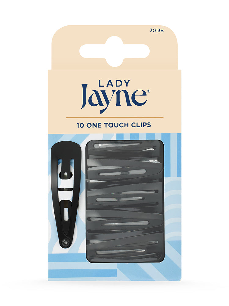 Lady Jayne Black One Touch Clips Hair Accessories | Firm Hold | 10 PK
