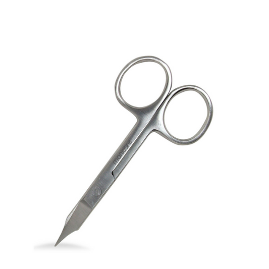 Manicare Deluxe Curved Nail Scissors Satin-Finish Stainless Steel for Precise, Gentle Trimming