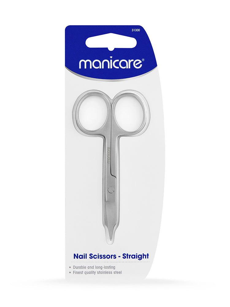 Manicare Deluxe Straight Nail Scissors Precision Satin-Finish Stainless Steel for Professional Trimming