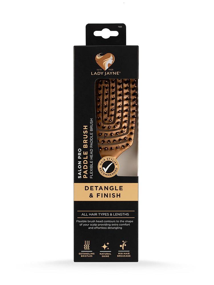 Lady Jayne ProFlex Paddle Brush Boar & Nylon Bristle Hybrid Hair Care for Effortless Detangling & Faster Drying