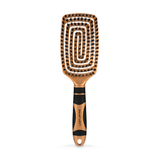 Lady Jayne ProFlex Paddle Brush Boar & Nylon Bristle Hybrid Hair Care for Effortless Detangling & Faster Drying
