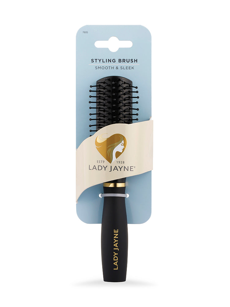 Lady Jayne On-The-Go Shine Brush Compact Nylon Bristles Hair Care | Universal Detangler | Scalp Stimulating | Purse-Friendly Compact Size