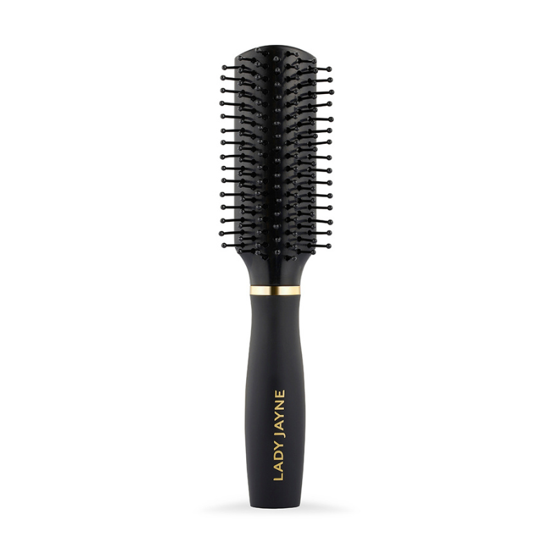 Lady Jayne On-The-Go Shine Brush Compact Nylon Bristles Hair Care | Universal Detangler | Scalp Stimulating | Purse-Friendly Compact Size