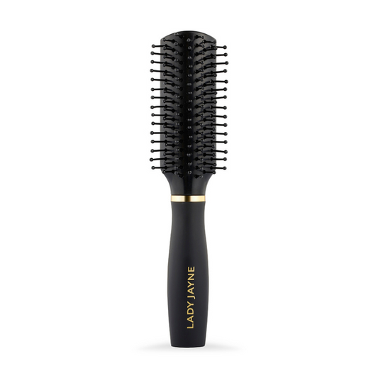 Lady Jayne On-The-Go Shine Brush Compact Nylon Bristles Hair Care | Universal Detangler | Scalp Stimulating | Purse-Friendly Compact Size