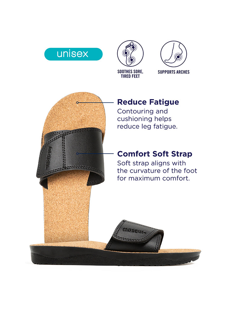 Maseur Gentle Massage Sandal Black Unisex | Available In Different Sizes