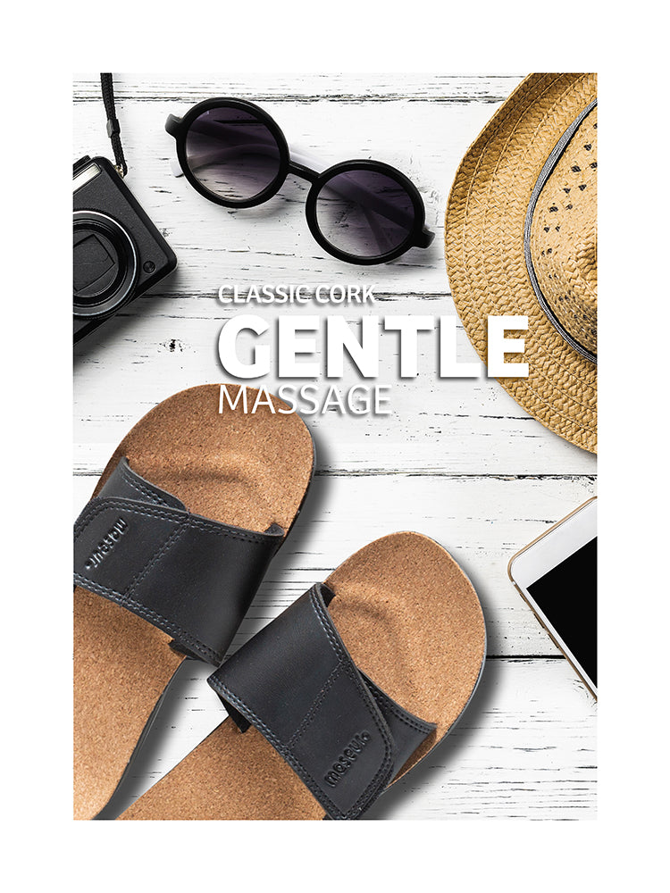 Maseur Gentle Massage Sandal Black Unisex | Available In Different Sizes