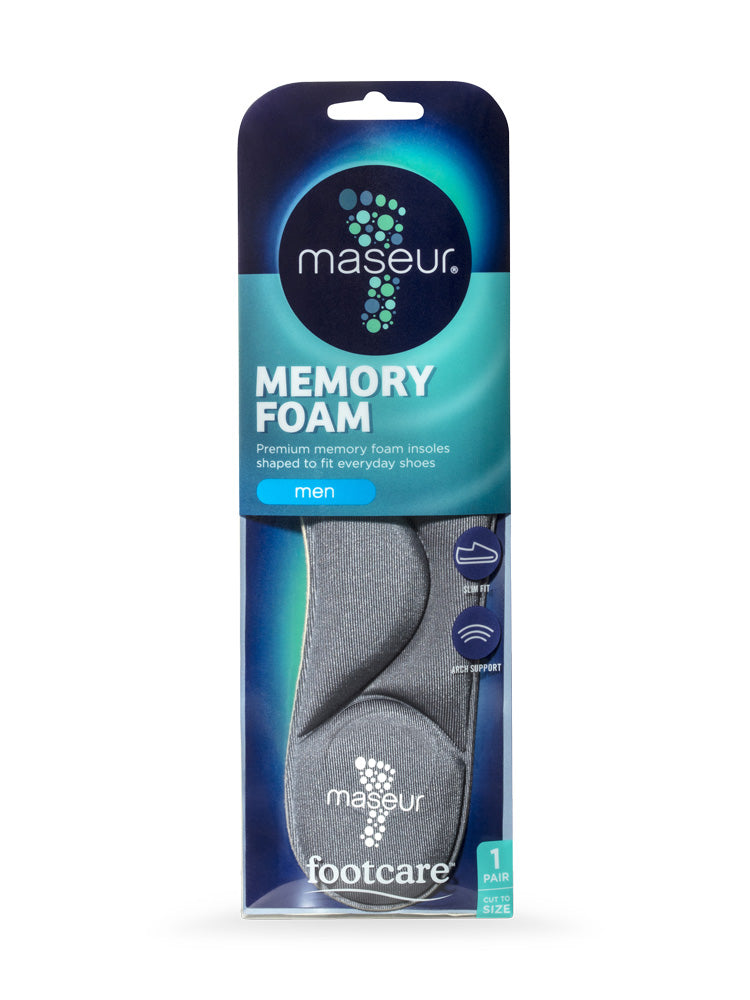 Maseur Men's Memory Foam Insoles Foot Care | 1 Pair