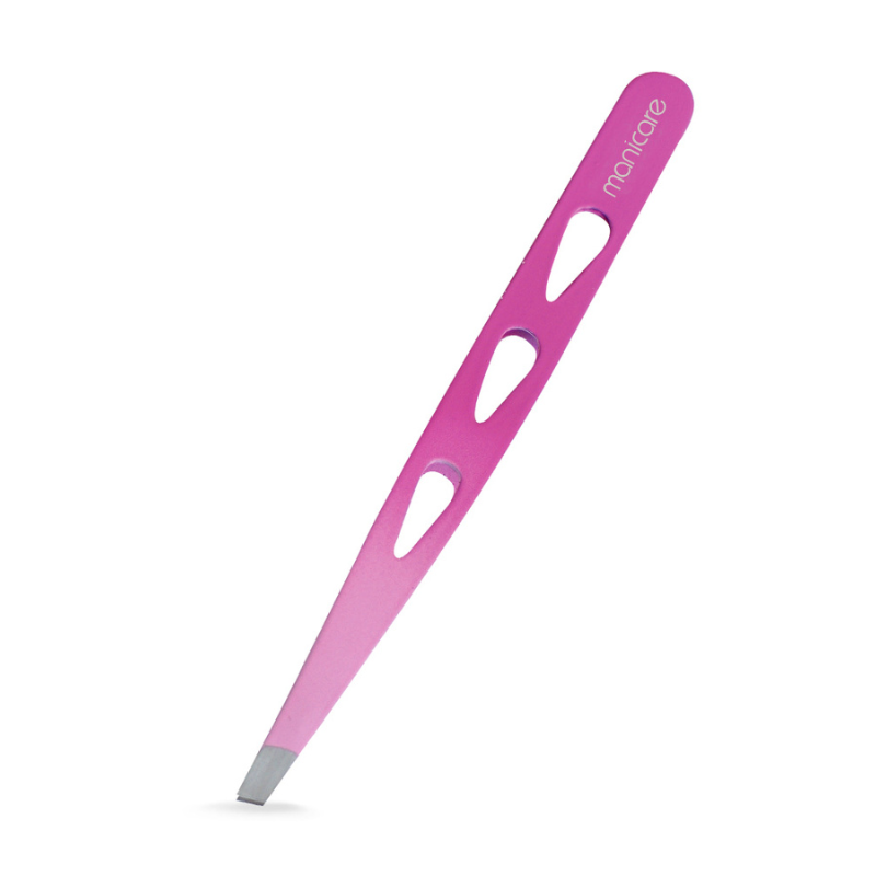 Manicare Precision Pro Pink Ultra-Fine Stainless Steel Tips Tweezers | for Brows, Ingrown Hairs & Splinters | Includes Protective Case