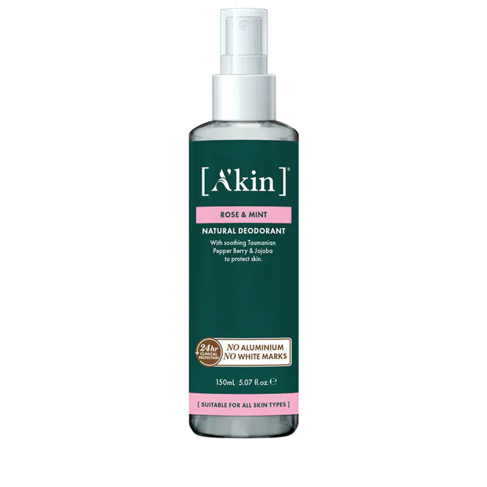 A'kin Rose & Mint Natural Spray Deodorant 150ml