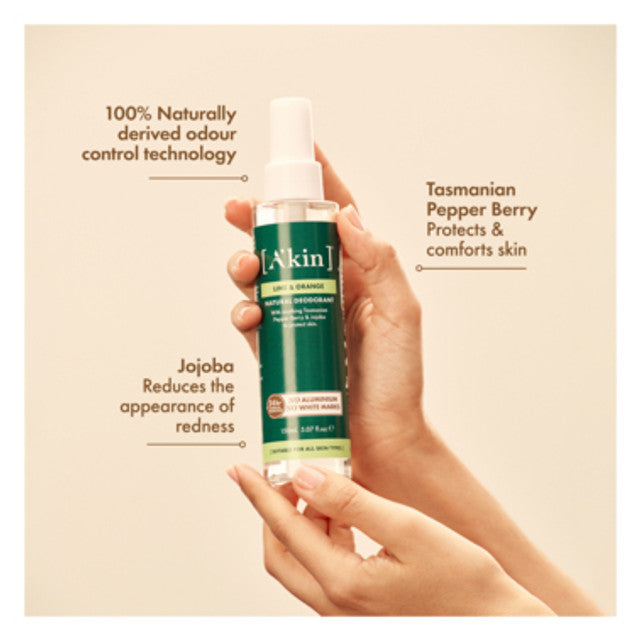 A'kin Lime & Orange Natural Spray Deodorant 150ml