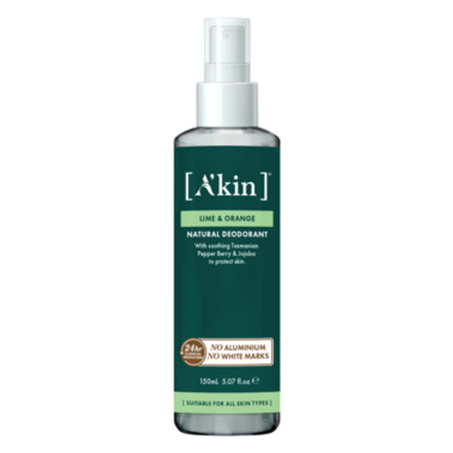 A'kin Lime & Orange Natural Spray Deodorant 150ml