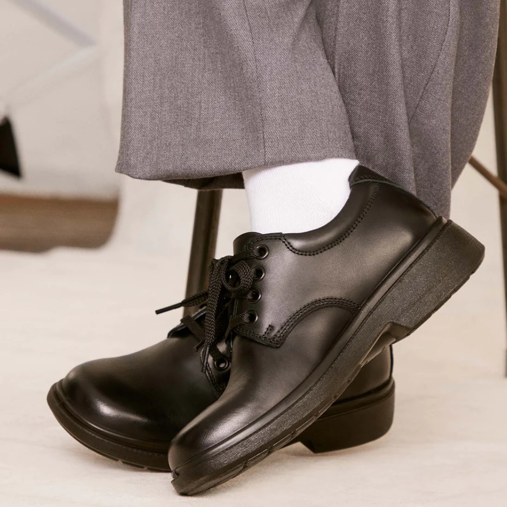 Clarks Infinity Junior  Leather School Shoes for Boys Black | Different Sizes Available