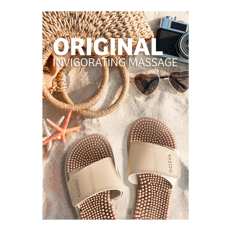 Maseur Invigorating Massage Sandal Beige Unisex | Available In Different Sizes