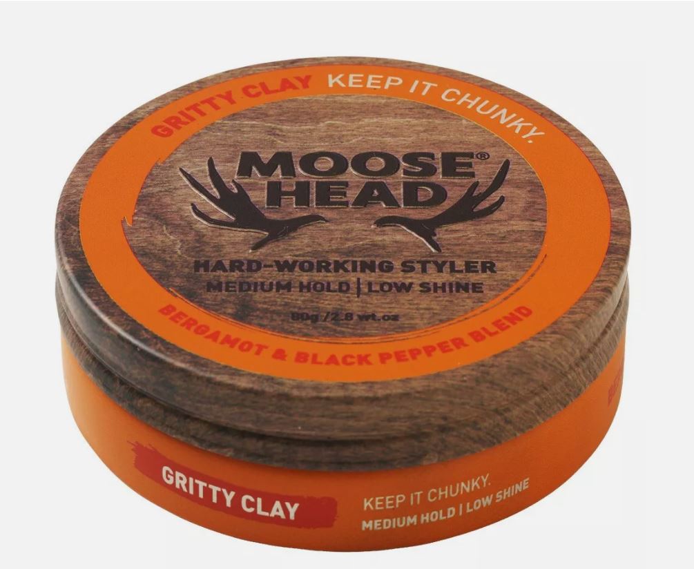 Moose Head Gritty Clay Hair Wax for Men Bergamot & Black Pepper | Medium Hold | 80 g