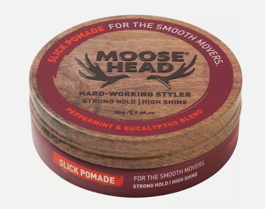 Moose Head Slick Pomade Hair Wax for Men Peppermint & Eucalyptus | Strong Hold | 80 g