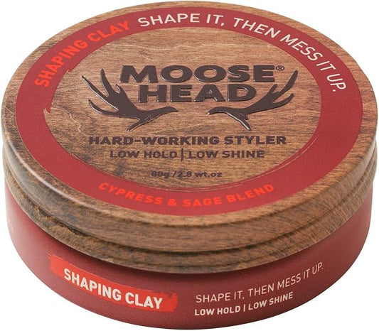 Moose Head Shaping Clay Hair Wax for Men Cypress & Sage | Low Hold | 80 g