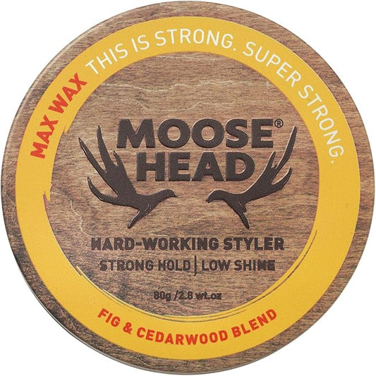 Moose Head Max Wax Hair Wax for Men Cedarwood | Strong Hold | 80 g