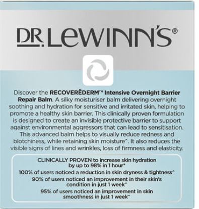 Dr Lewinn's Recoverederm Intensive Overnight Barrier Repair Balm Skin Care | For Sensitive Skin | 50 ml