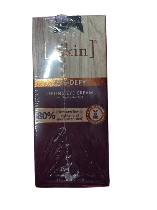 A'kin Age- Defy Lifting Eye Cream Skin Care Lifts, Brightens & Revitalises Eyes  | For Matured Skin | With Hyaluronic Acid | 15 ml