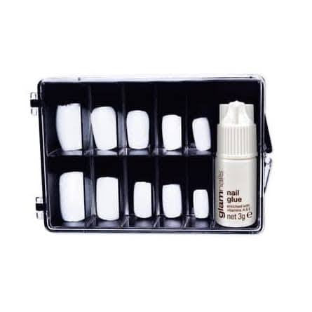 Manicare Glam Nail Glue Box False Nails With Nail Glue | 100 Nails