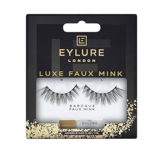 Eylure Baroque Style Faux Mink False Eyelashes  Latex-Free Lash Adhesive Up to 10 Wears