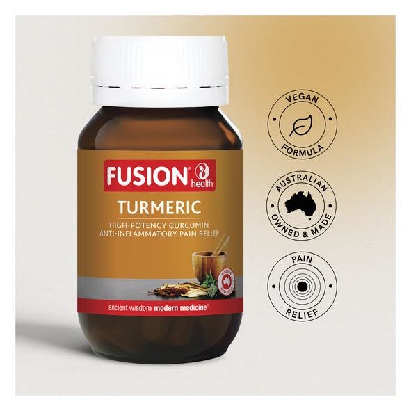 Fusion Health Turmeric Medical Supplements | Relief from Mild Arthritis | 60 tablets