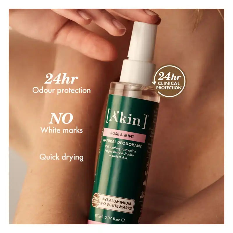 A'kin Rose & Mint Natural Spray Deodorant 150ml