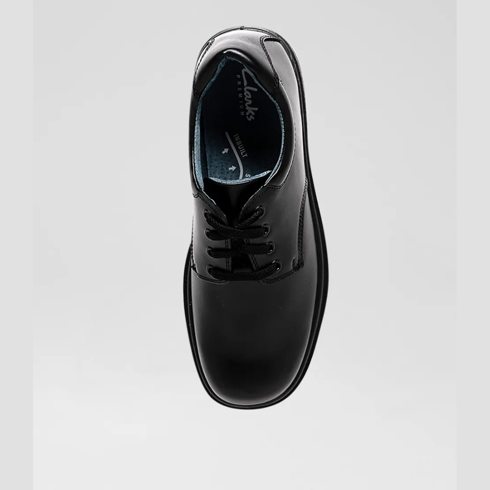 Clarks Daytona Senior Black Leather School Shoes