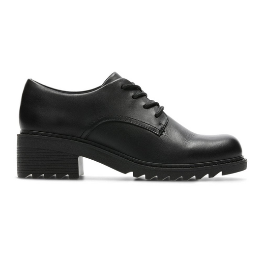 Clarks Frankie Grove Black Leather School Girls Shoes