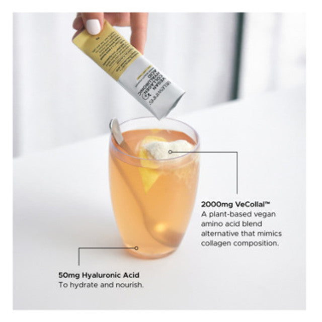 Dr. LeWinn's Inner Beauty Vegan Collagen & Hyaluronic Acid Powder Skin Vitamin Supplement | Tropical Flavor | 30 sachets x 6 g