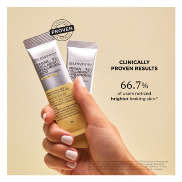 Dr. LeWinn's Inner Beauty Vegan Collagen & Hyaluronic Acid Powder Skin Vitamin Supplement | Tropical Flavor | 30 sachets x 6 g