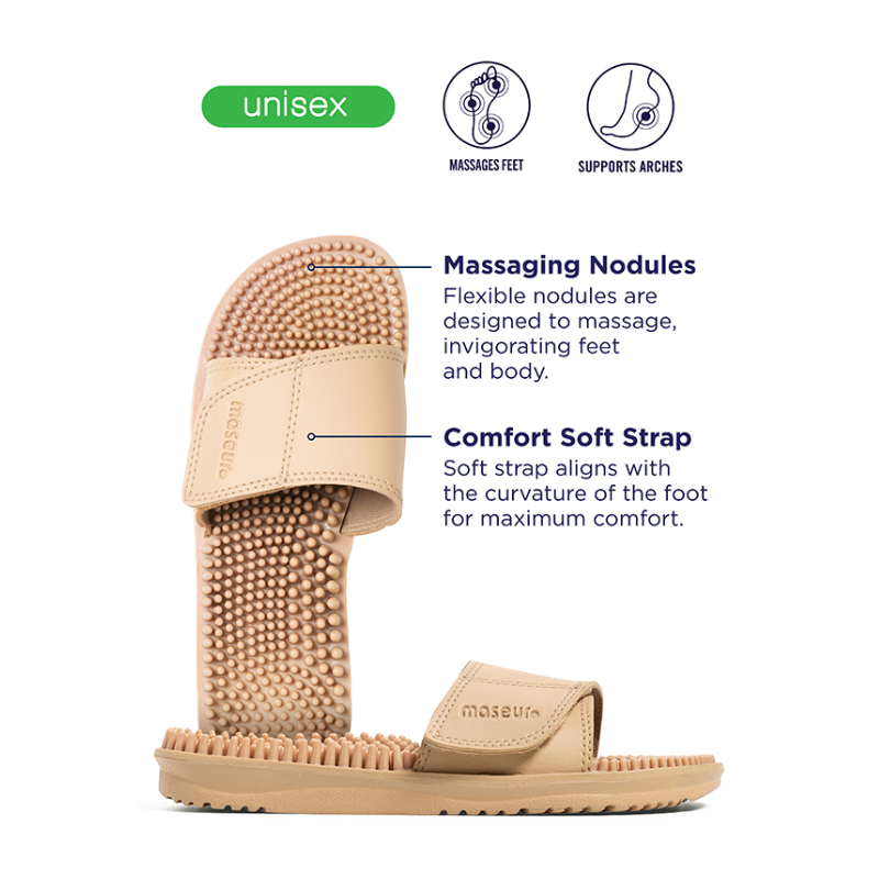 Invigorating Massage Sandal Beige (Available in Different Sizes)