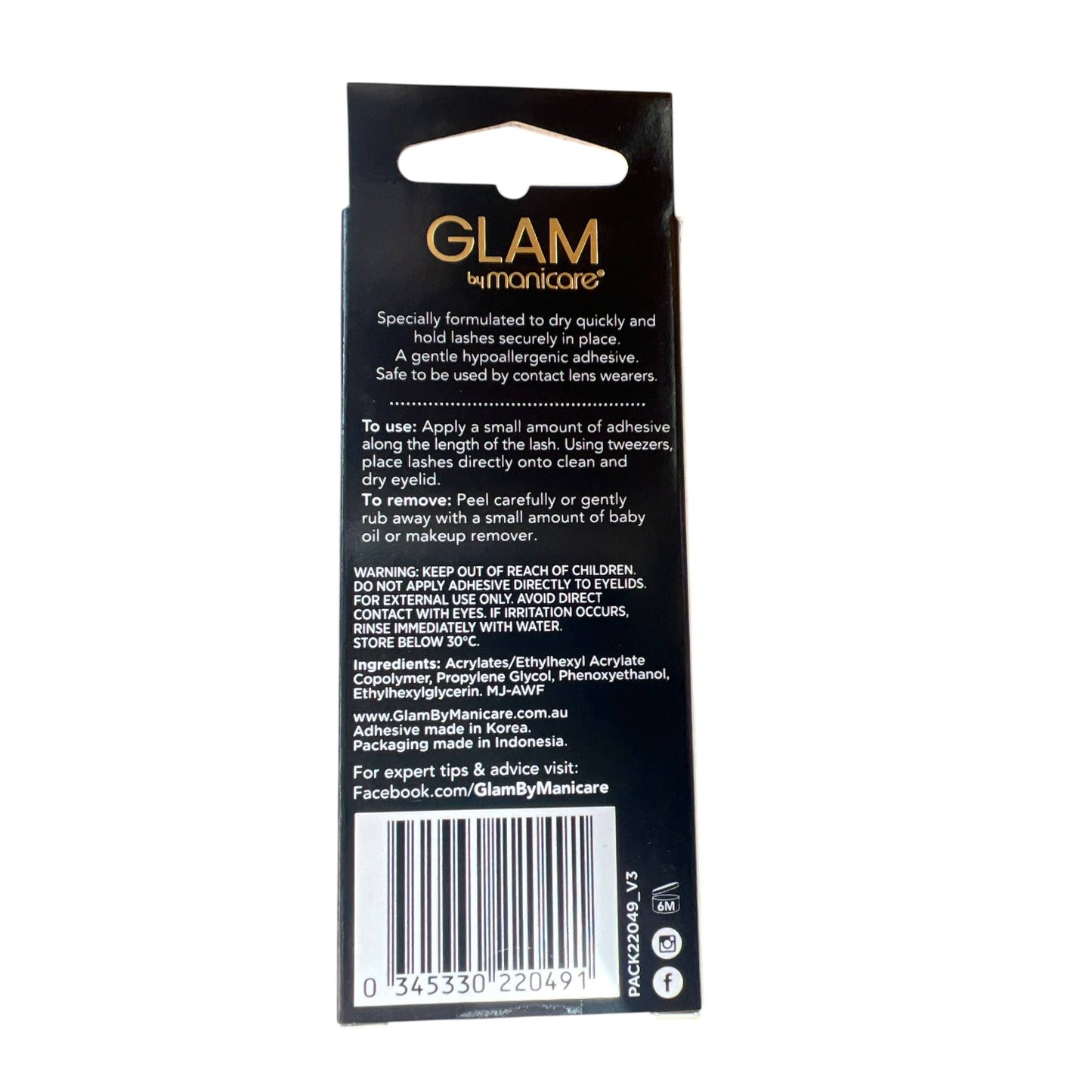 Manicare Glam Eyelash Adhesive Cosmetics Lashes Holder