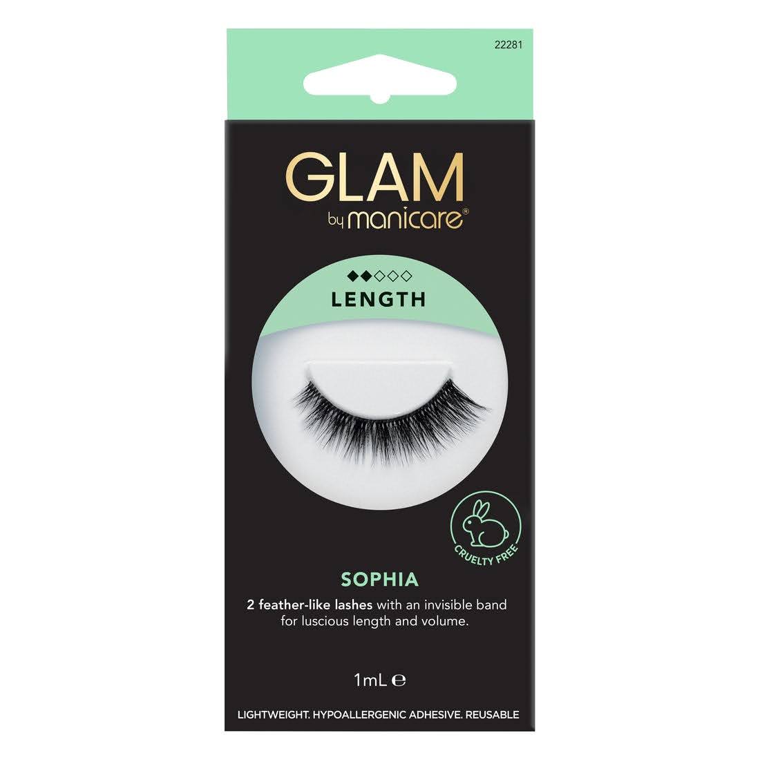 Manicare Glam Sophia Mink Effect Lashes Cosmetics | With Natural Glamous Finish | 1 Pair
