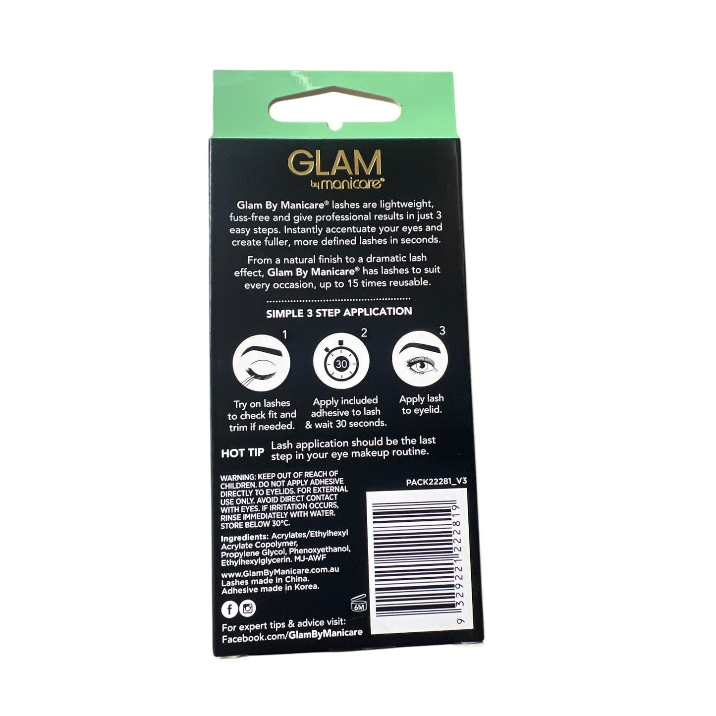 Manicare Glam Sophia Mink Effect Lashes Cosmetics | With Natural Glamous Finish | 1 Pair